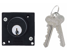 Carbine Australia Cupboard Lock  Bolt or Latch + keys, Rose, Strike, Screws ( Keyed to Differ ) With Cylinder - Set up as Bolt - Satin Chrome ,Chrome and Matte Black