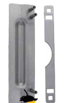 Carbine Australia Blocker plate - for Mortice Lockset type - Face fix &  Rear fix  Length 280mm x 75mm Width - No packing plate - Stainless Steel