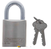Carbine Australia Brass padlock - 9.5mm x 30mm x 50mm Molybdenum Alloy Shackle - Brushed Chrome