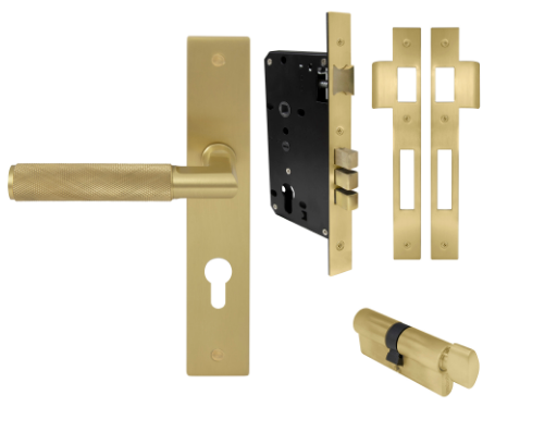 Windsor Premium NZ NIDO Lumina Longplate Entrance Set - Diamond Knurl Priced Per Set Available in 7 Colours