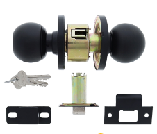 Carbine Australia Epsom 3000 Cylindrical Classroom set -outside key locks/unlocks - 70mm backset, C4 Keyed to Differ - Matte Black