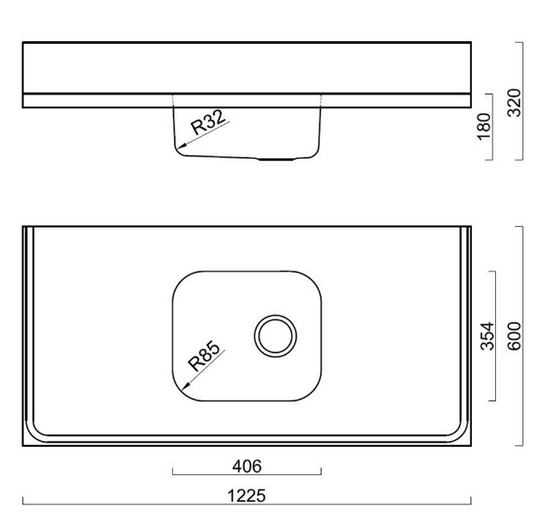BURNS & FERALL 600 SERIES CLASSIC SINK BENCHTOPS LENGTH : 1225MM ,1675MM & 1825MM STAINLESS STEEL