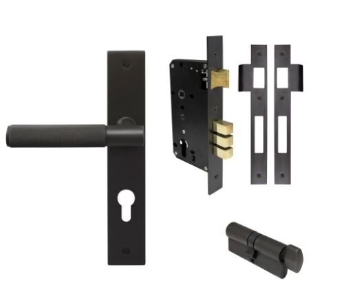 Windsor Premium NZ NIDO Verge Longplate Entrance Set - Diamond Knurl Priced Per Set Available in 7 Colours