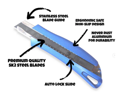 Tusk Heavy Duty Snap off Knife ,Blade ,Hook blade & Disposal Case 18mm - 1pc pack ,5pcs pack & 10pcs pack