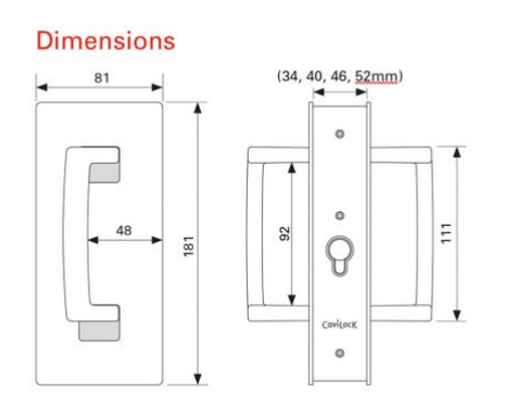 Cavity Slider for Doors Cavilock CL406 ADA BI-Parting Set Passage 46-52mm -Available in 6 Colours : Bright Chrome ,Satin Chrome, Oil Rubbed Bronze ,Satin Nickel, Matte Black ,Custom Finish