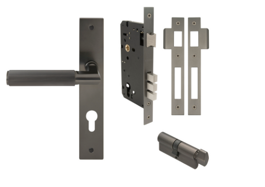 Windsor Premium NZ NIDO Lumina Longplate Entrance Set - Linear Knurl Priced Per Set Available in 7 Colours