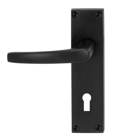 Windsor Premium NZ Contract Longplate Lever Set Standard Keyhole Price Per Pair - Matt Black ,Brushed Nickel