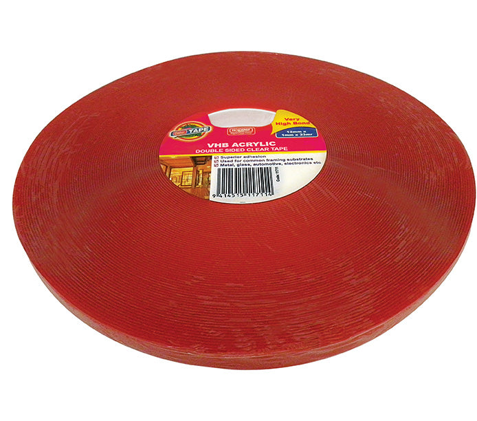 SOUDAL GATOR VHB ACRYLIC DOUBLE SIDED TAPE 12MM X 1MM X 33MR CLEAR PRICED PER ROLL