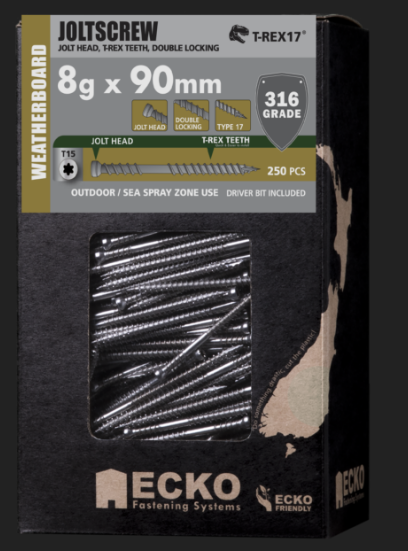 Ecko WinDoor Jolt Head Screws 316Stainless Steel T-REX17 8G-65,75 ,90mm Pack of 250 & 500