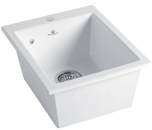 BURNS & FERALL CHAMBORD CONSTANCE I & II WHITE CERAMIC 410 & 600  UNDERMOUNT SINK