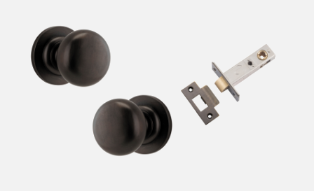 Iver Cambridge Door Knob 0201 Round Rose Signature Brass - Passage kit , privacy kit & Entrance Kit (Dual Function 5 pin and Key Thumb 6 Pin)