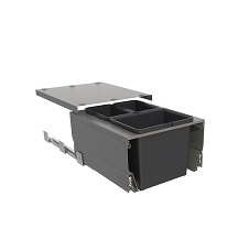 Tanova NZ Designer Soft Close Kitchen Bin -350mm, 400mm,450mm, 600mm Cabinet - 1 x 24L and 2 x 8Litre ,1 x 18L and 2 x 8Litre ,1 x 15L and 2 x 6Litre , 2 x 24L and 2 x 8Litre ,2 x 18L and 2 x 8Litre & 2 x 15L and 2 x 6Litre – Grey