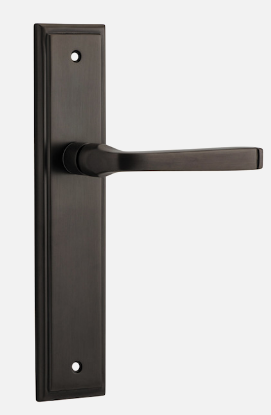 Iver Annecy Door Lever 10744 Stepped Backplate Signature Brass - Passage ,Privacy & Entrance