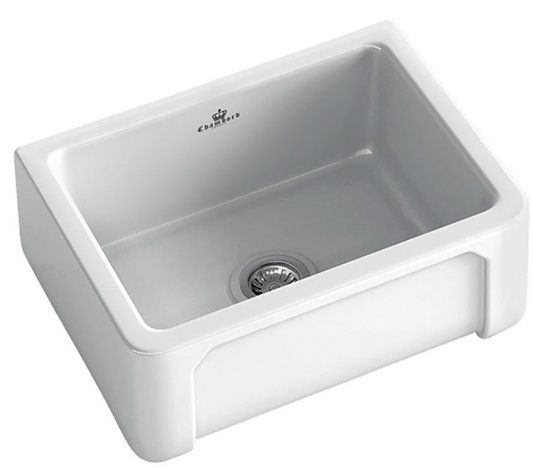 BURNS & FERALL CHAMBORD HENRI I & LOUIS I - WHITE CERAMIC SINGLE BUTLER SINK