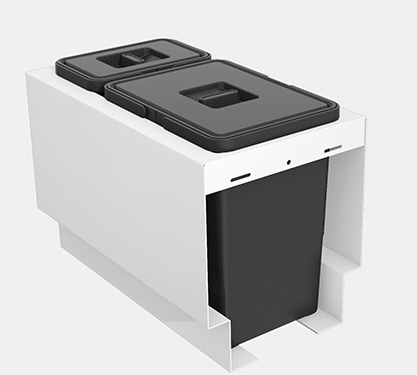 Tanova NZ Kitchen Bin - Drawer Frame & Buckets 300mm Cabinet  Available In 3 Sizes : 1 x 18 Litre and 1 x 8 Litre,2 x 10 Litre ,2 x 12 Litre - White  Charcoal & White