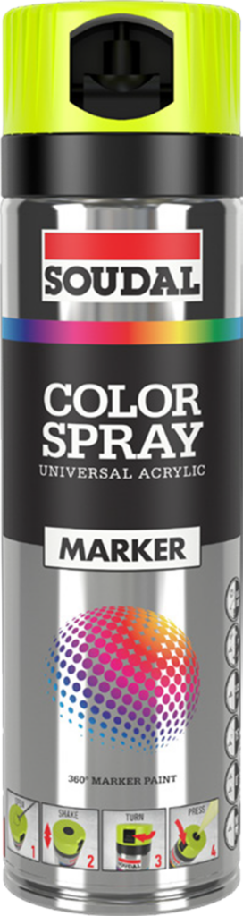 SOUDAL MARKER SPRAY FLUO 500ML MULTIPLE COLOURS PRICED PER UNIT MINIMUM ORDER QUANTITY 12 UNITS