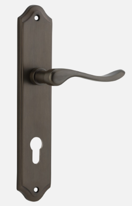 Iver Stirling Door Lever 10922 Shouldered Backplate Signature Brass - Passage ,Privacy & Entrance