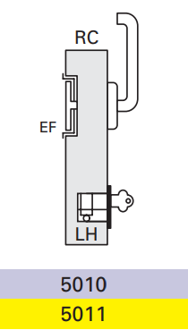 Cavity Slider For Doors Cavilock CL100 Left Hand Flushturn/Right Hand Lever & Key One Side Reversible Cylinder Left Hand Exit Free Satin Chrome & Polished Brass