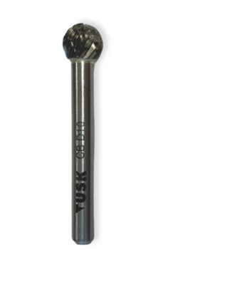 Tusk Heavy Duty Carbide Burrs C & D Shape Cylinder 6mm Shank, Double Cut -Ball Nose & Ball Dia 6mm, 8mm ,10mm & 12mm
