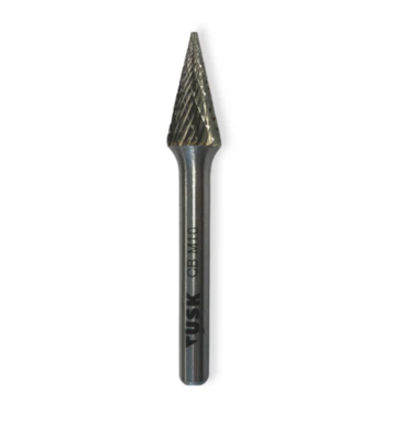 Tusk Heavy Duty Carbide Burrs L & M Shape 6mm Shank Double Cut, Cone & Point Cone Dia 6mm ,8mm ,10mm & 12mm