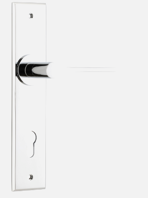 Iver Como Door Lever 11758 Chamfered Backplate Polished Chrome - Passage ,Privacy & Entrance