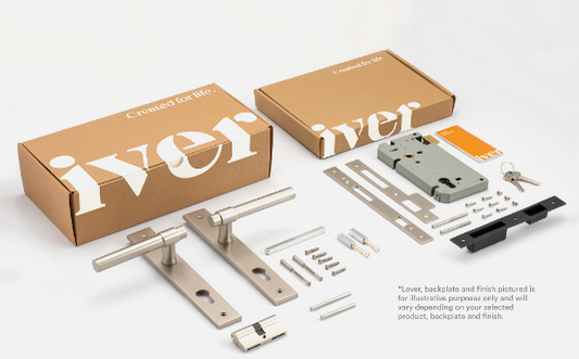 Iver Como Door Lever 11770 Oval Backplate Polished Chrome - Passage ,Privacy & Entrance