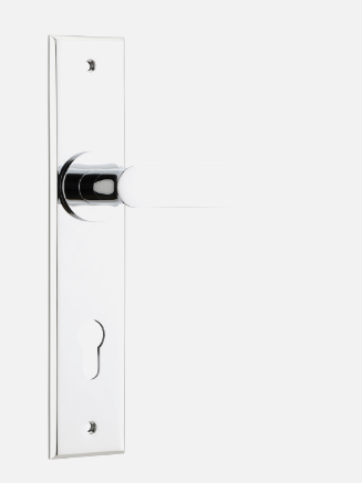 Iver Bronte Door Lever 11784 Chamfered Backplate Polished Chrome - Passage ,Privacy & Entrance