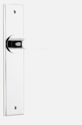 Iver Bronte Door Lever 11784 Chamfered Backplate Polished Chrome - Passage ,Privacy & Entrance