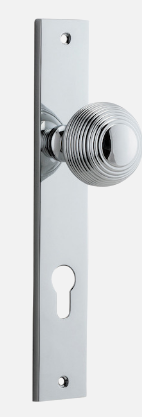 Iver Guildford Door Knob 11824 Rectangular Backplate Polished Chrome - Passage ,Privacy & Entrance