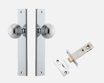Iver Guildford Door Knob 11824 Rectangular Backplate Polished Chrome - Passage ,Privacy & Entrance