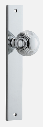 Iver Guildford Door Knob 11824 Rectangular Backplate Polished Chrome - Passage ,Privacy & Entrance