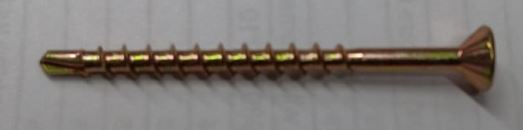 Lohala Chipboard Screw 8GX53mm CSK Square Drive No 2 Ribbed Yellow Zinc SDS point Pack of 1000