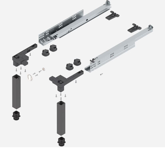Blum SPACE STEP set, Nylon/steel, NL=460 mm, Orion grey matt
