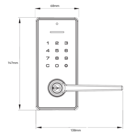 YALE LIBI KEYED DIGITAL LEVER MATT BLACK & SATIN NICKEL