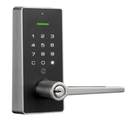 YALE LIBI KEYED DIGITAL LEVER MATT BLACK & SATIN NICKEL