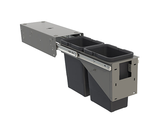 Tanova Simplex Soft Close Pull Out Kitchen Bin 200mm Cabinet - 2x6L Bins - 285mmH x 511mmD-Charcoal