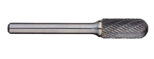 Trucut Heavy Duty Alpha 1/4" Cylindrical Ball Nose Carbide Burr Aluminium Cut - 1/4" Shank & 1/4" Shank Long Series