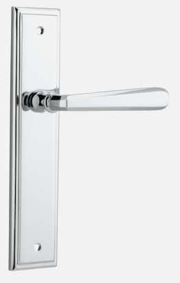Iver Copenhagen Door Lever 11878 Stepped Backplate Polished Chrome - Passage ,Privacy & Entrance
