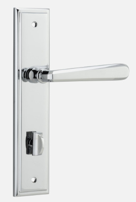 Iver Copenhagen Door Lever 11878 Stepped Backplate Polished Chrome - Passage ,Privacy & Entrance