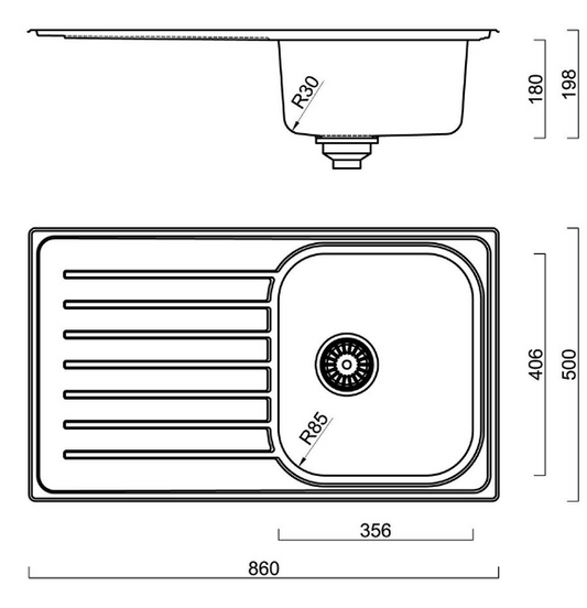 BURNS & FERALL EURONOX SINGLE & DOUBLE BOWL WITH  DRAINER & 1/4 WITH  DRAINER - STAINLESS STEEL