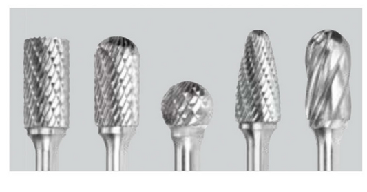 Trucut Heavy Duty Alpha 5 Piece Tungsten Carbide Burr set Aluminium 1/4" Shank & 1/4" Shank - 1/2" Flute