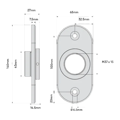D&D Technologies DD TECH SURECLOSE CENTRE MNT OVAL POST BRKT - SCREW