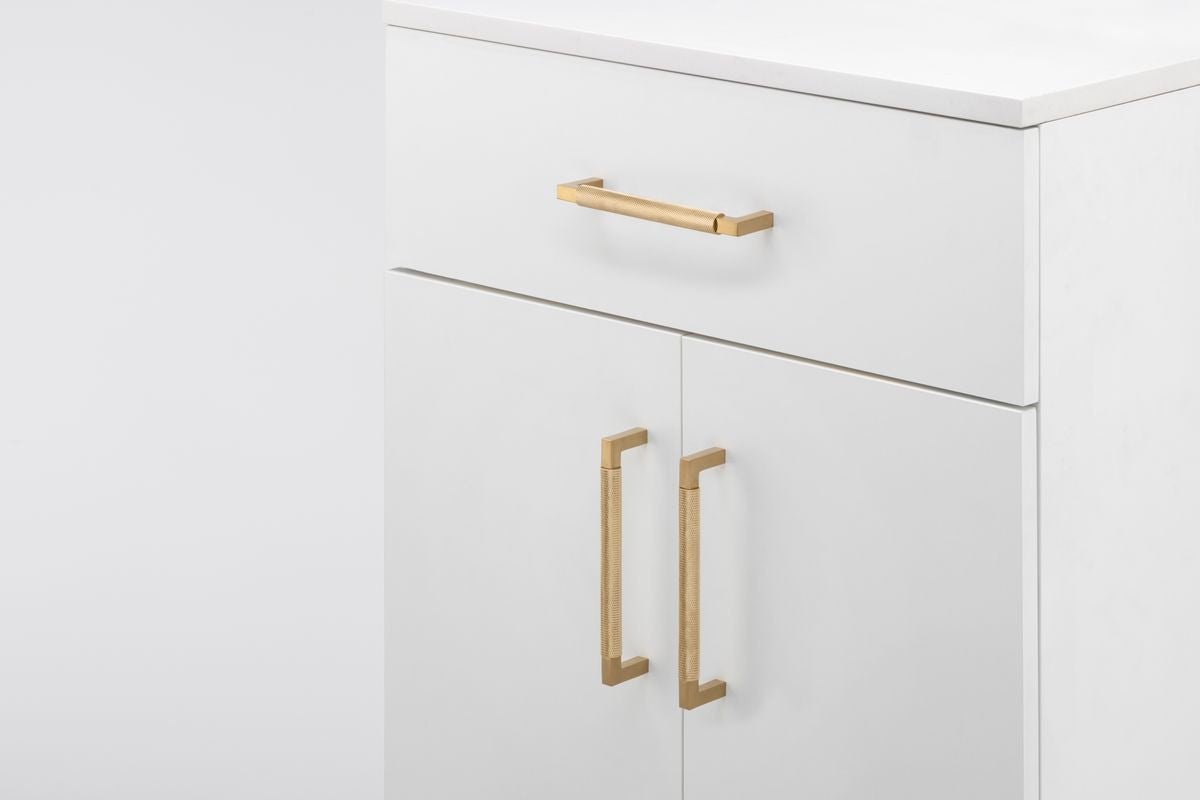 Iver Brunswick Cabinet Pull Centre to Centre 160mm,256mm,320mm, 450mm Brushed Gold PVD - With Backplate & No Backplate