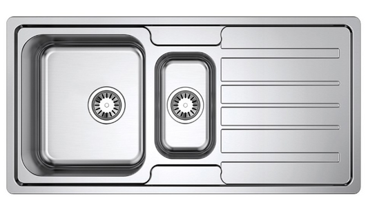 BURNS & FERALL  OMEGA SINGLE BOWL WITH  DRAINER & DOUBLE BOWL WITH  DRAINER & 1/4 WITH  DRAINER MULTIPACK x 5 - STAINLESS STEEL