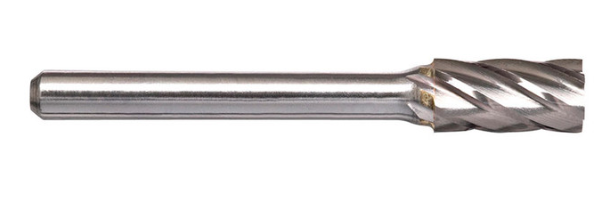 Trucut Heavy Duty Alpha 1/4" & 6mm Cylindrical Burr Aluminium Cut Metric - 1/4" Shank 6" Long Series