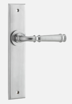 Iver Verona Door Lever 12286 Chamfered Backplate Brushed Chrome - Passage ,Privacy & Entrance