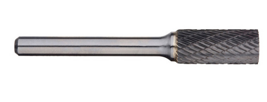 Trucut Heavy Duty Alpha 7/16"( 1/4" Shank) & 11mm(6mm Shank) Cylindrical Carbide Burr with End Cut