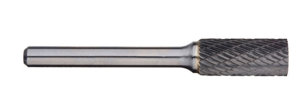 Trucut Heavy Duty Alpha 9.5mm Cylindrical Cut Carbide Burr - Aluminium Cut ,Metric & Single Cut - 6mm Shank