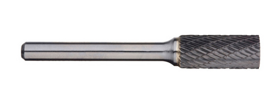 Trucut Heavy Duty Alpha 9.5mm Cylindrical Cut Carbide Burr - Aluminium Cut ,Metric & Single Cut - 6mm Shank