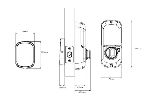 YALE ASSURE SL (Keyless) SMART-READY LOCK WITH APEX - L142 x 300 ENTRANCE SET SATIN NICKEL & MATT BLACK